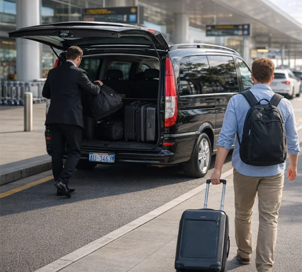 Perth Airport transfer service by Perth Mini Charter with professional driver and spacious luggage transport for groups.